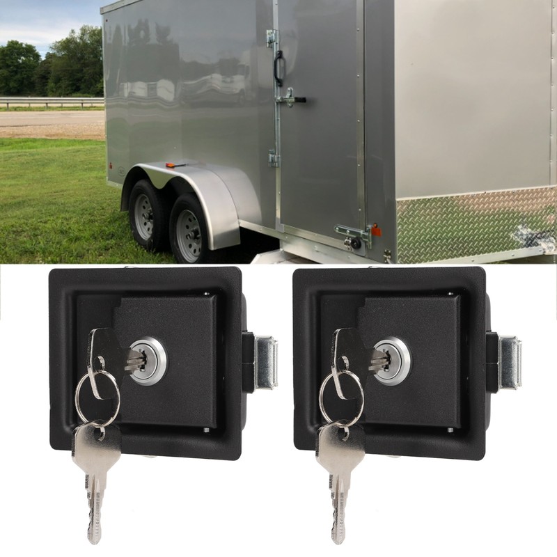 2 Pcs RV Handle Latch Carbon Steel Zinc Alloy Embedded