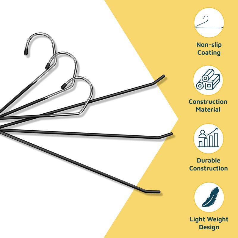Lifemaster Metal Pants Hanger Set - 30 Pieces Elegant Non-Slip