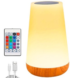 Bedside Light, LED Touch Night Lamp for Bedroom, 13 RGB Colours with 5 Brightness 1800 mah Bedside Touch Lamp, Remote Control Lamp with USB Charging Port - Perfect as Bedroom Lamp & for Mood Lighting