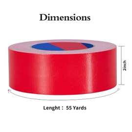Duccinp Duct Tape 55 Yards x 2 Inch Heavy Duty, No Residue, Tear by Hand & Waterproof Red Duct Tape,Great for Packaging, Home Use, DIY, Projects and Repairs