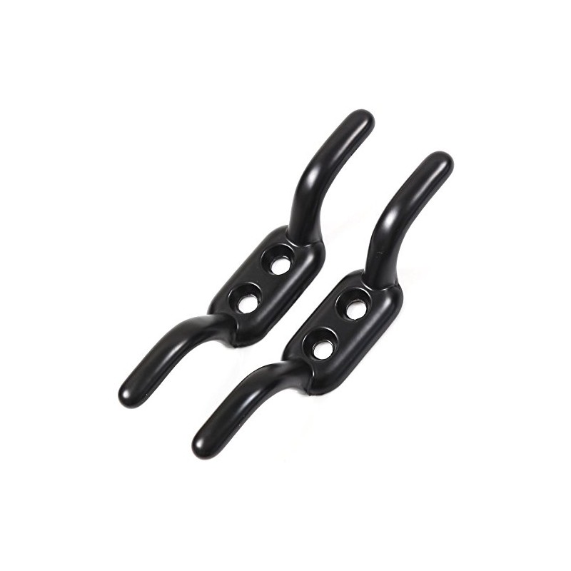 2x Heavy Duty 110mm Cleat Hooks - Metal Rope Tiebacks