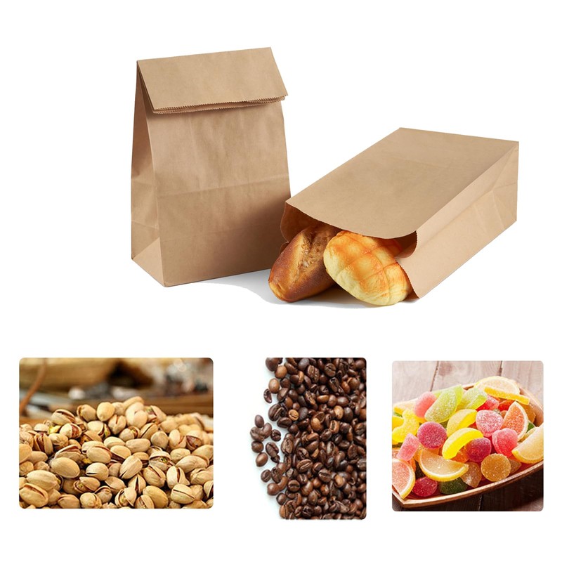 LOOKSGO 40 Count Brown Grocery Lunch Bag Kraft Paper Bags