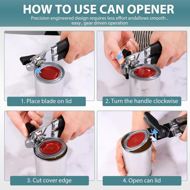 Multifunctional Stainless Steel Manual Can Opener and Bottle Opener, Heavy