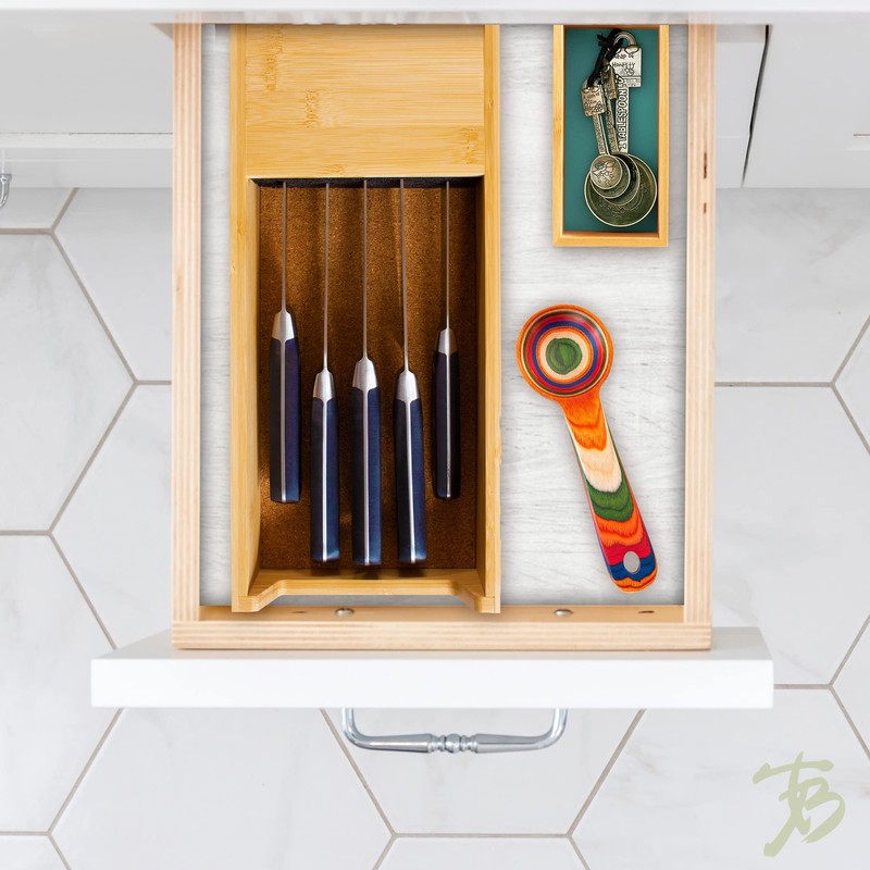 Totally Bamboo Universal Knife Caddy, Organizer and Holder for Drawer
