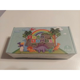 Mathea Bath Bombs for Kids with Surprise Inside, 8 Dinosaur Egg Bath Bombs