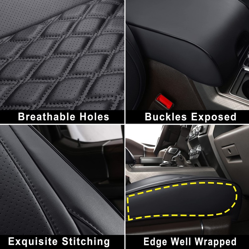Huidasource Dodge Ram Front Seat Covers, Waterproof Leather Pickup Truck