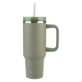 Oasis Stainless Steel Double Wall Insulated 'Commuter' Travel Tumbler 1.2 Litre - Olive Green