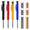 HMIEPRS 4PCS Solid Mechanical Carpenter Pencils with 40 2.8mm Refills