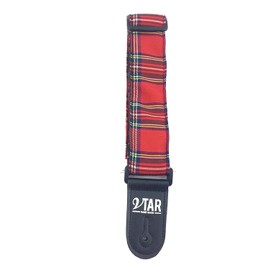 Vtar Vegan Tartan Plaid Design Acoustic Electric Guitar Strap with Adjustable Length (Royal Stewart)