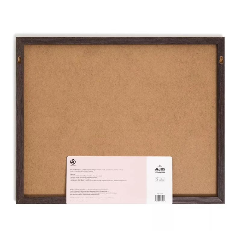 16"x20" Wood Frame Chalkboard Calendar Comes included with 2 white