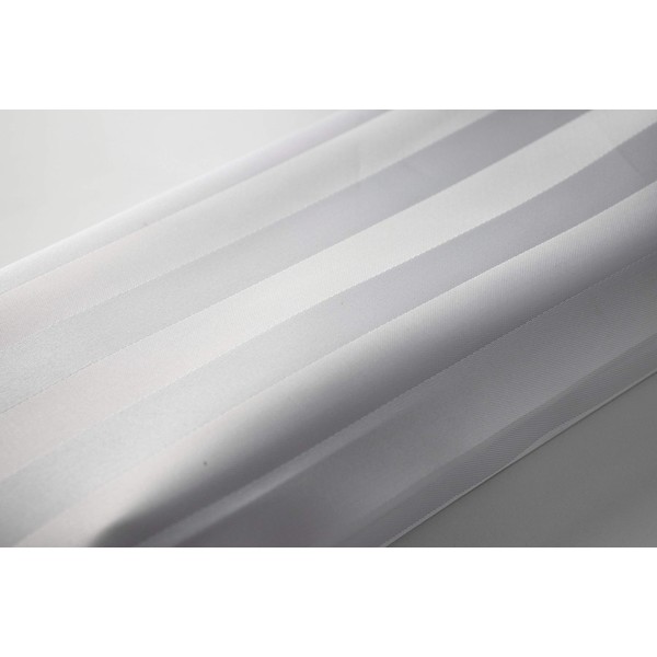 White Satin Stripe Shower Curtain Polyester Fabric - VARIOUS SIZES
