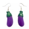 Team-Zebra Funky Earrings Novelty Jewelry Funny 3D Purple EGGPLANT DANGLE