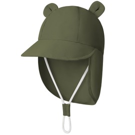 Zando Baby Sun Hat 6-12 Months with Neck Flap UPF50+ Sun Protection Hats for Babies Infant Sun Hat for Baby Beach Hats for Swim Summer Outdoor Play Green