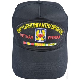 199TH Light Infantry Brigade Vietnam Veteran HAT with Ribbons and 199th Crest Cap - Black - Veteran Owned Business