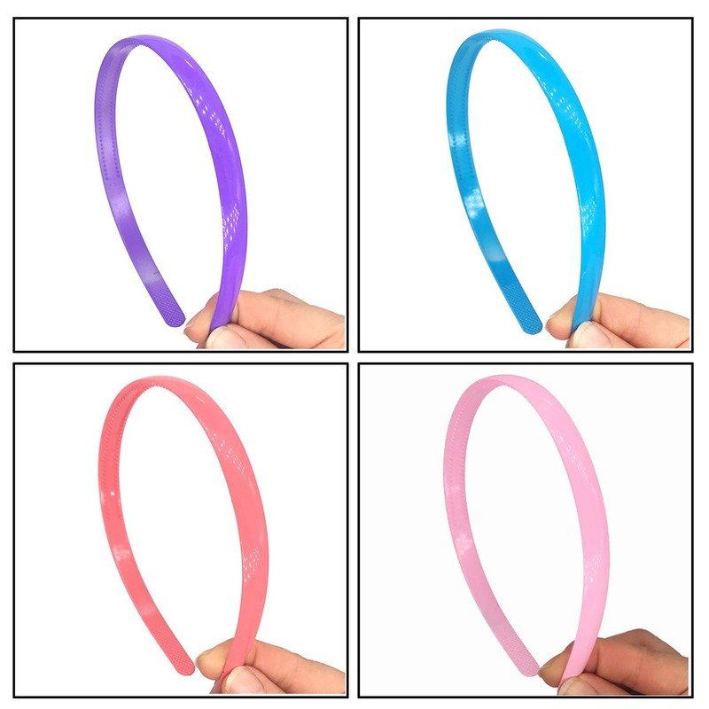 Yazon 15mm Plastic Headbands for Girls Women Colorful Headband with
