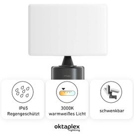 Oktaplex Cali LED Spotlight Outdoor 3000 K Warm White 2940 Lumen IP65 Outdoor Light Anthracite Outdoor Lighting 230 V