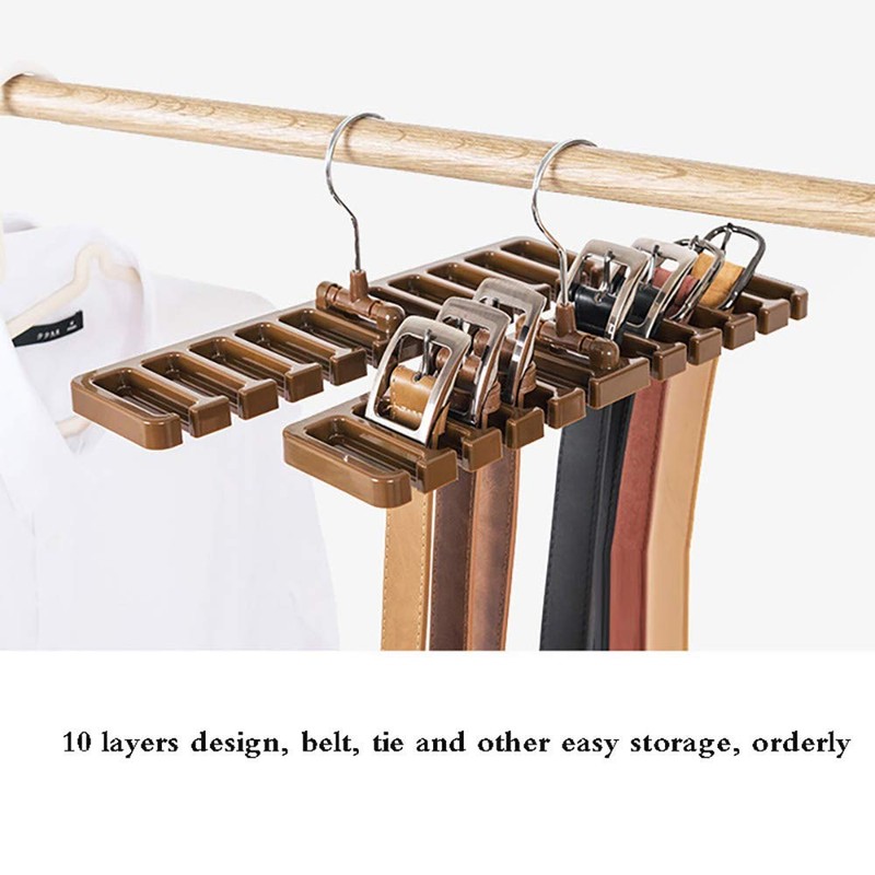 Binnan 10 Slots Tie Belt Saver Belt Hanger Holder for