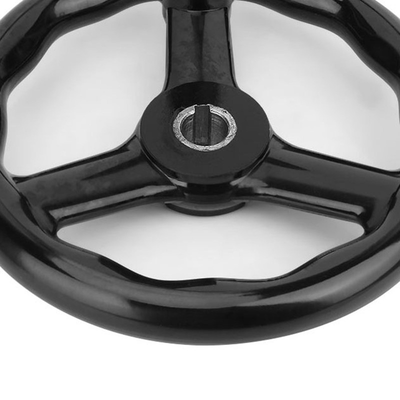 200*18mm Black Anti slip Bakelite 3 Spoked Lathe Handwheel with