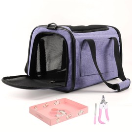 Cat Carrier Soft Sided Pet Carrier Large for Big Medium Cats and Puppy up to 15lbs Airline Approved Large Pet Travel Carrier Bag with Locking Safety Zippers and Anti-Scratch Mesh