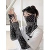Black Paisley Long Arm Sleeves Sun Motorcycle Bicycle Elastic Stretch