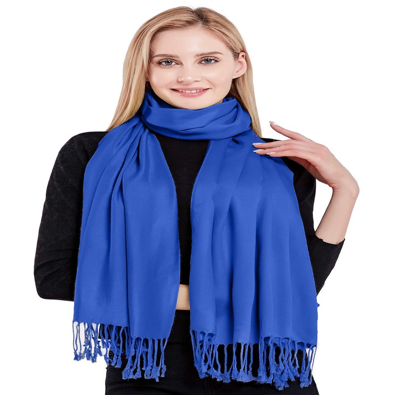 CJ Apparel - Bufanda con diseño nepalés, color azul real