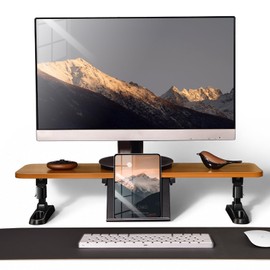 nediea Ergonomic Wooden Monitor Stand Riser with Height Adjustable Button