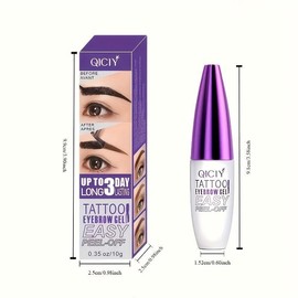 Tattoo Eyebrow Gel Waterproof Semi-Permanent Long-Lasting Sweatproof Film Forming Easy-Off Formula, Eyebrow Tint Kit:_Fawn Brown_1pc