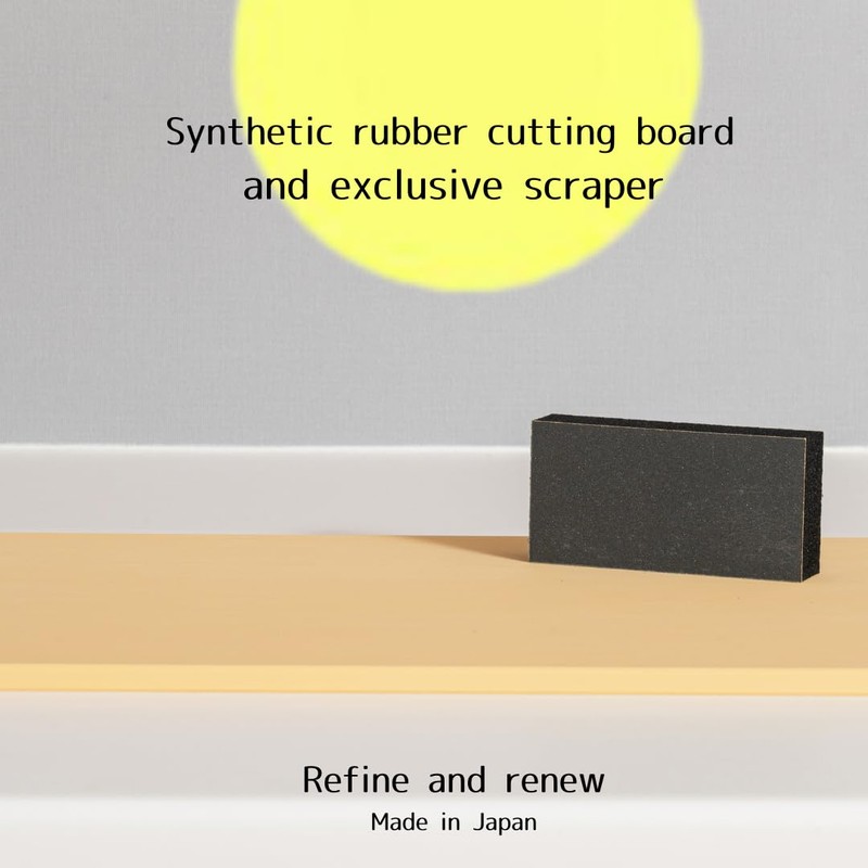 Kitchen Star Tsukihoshi Rubber Cutting Board Made in Japan,Dishwasher-Safe Size:16.14×9.84×0.39