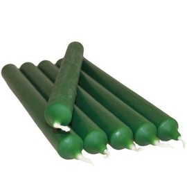 6 x Colourful Dinner Candles - 21cm High (Dark Green) by Glo Candles
