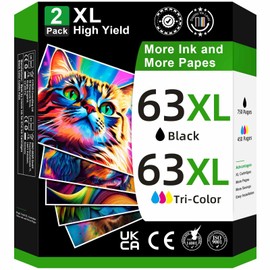 OEGGOINK 63XL Ink Cartridges Black and Color Compatible for HP 63XL Ink Cartridges Combo Pack Compatible for HP Ink 63 Fit for Officejet 3830 4650 5255 4655 Envy 4520 4512 Deskjet 3636 3630 Printer