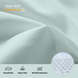 YIYEA King Size Sheets Set, Luxury 1800TC Hotel Quality Double Brushed Microfiber Bed Sheets for King Size Bed, Extra Soft, Deep Pocket, Shrinkage and Fade Resistant, 4PC (King, Aqua)