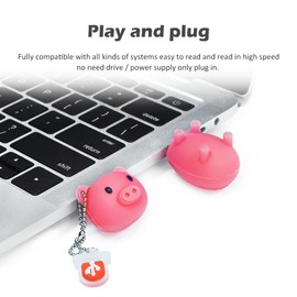 BORLTER CLAMP Cute USB Stick 32 GB Memory Stick with Cute Pink Pig Model, Gift for Students and Children