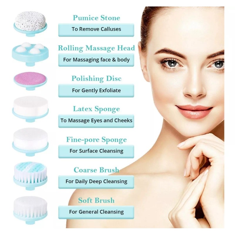Fabuday Cepillo Eléctrico Giratorio De Limpieza Facial 7 En 1.