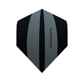 THOR-DARTS Exclusiv-Line: HD-240 F3 Dart Flights Black / Grey Extra Long Lasting Thickness > 100 mic (Pack of 30) 30 Black / Grey