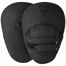 WYOX Premium Boxing Mitts for Men, Women & Kids – Durable Leather Focus Mitts, Muay Thai Pads, Curved Punching Mitts & Boxing Pads for Kickboxing, Karate, Krav MAGA, Taekwondo & Martial Arts Training