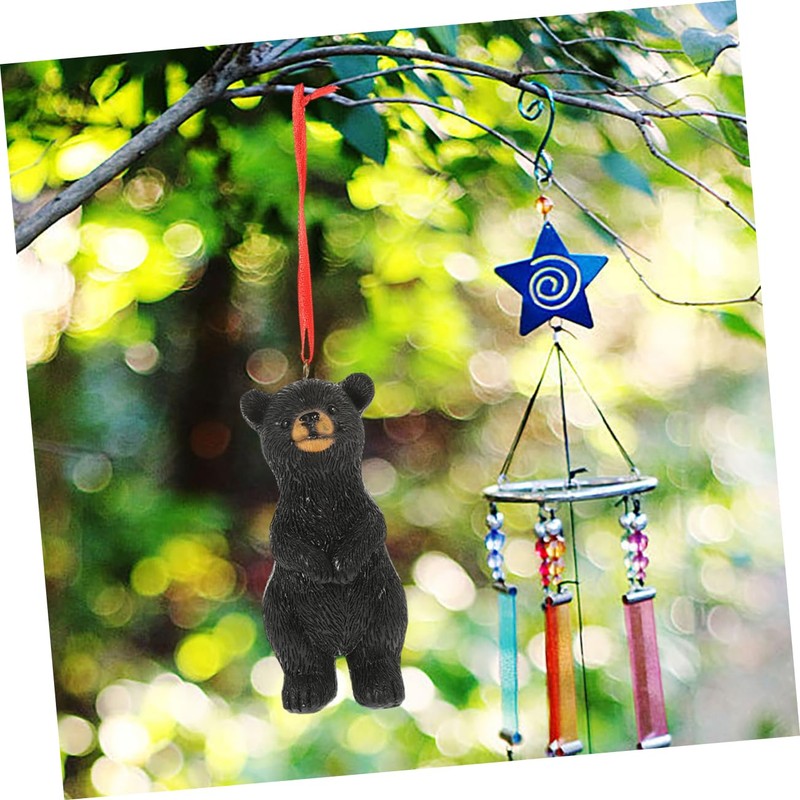 Mipcase 2pcs Adorable Bear Statues Cute Resin Hanging Ornaments for