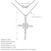 Tuscany Silver Fancy White Cubic Zirconia Cross Pendant on Curb