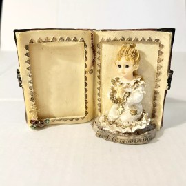 1st First Communion Rustic Book Picture Frame Kneeling Praying GIRL