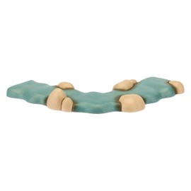 THUN - Set con 1 Pezzo di Fiume Dritto e 1 Curvo - Presepe Classico - Ceramica - 13x5,6 x2 cm h e 15x5,6 x2 cm h