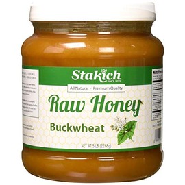 Stakich Buckwheat Antioxidant Raw Honey - Pure, Unprocessed, Unheated, Kosher (5 Pound)