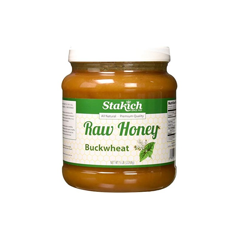 Stakich Buckwheat Antioxidant Raw Honey - Pure, Unprocessed, Unheated, Kosher