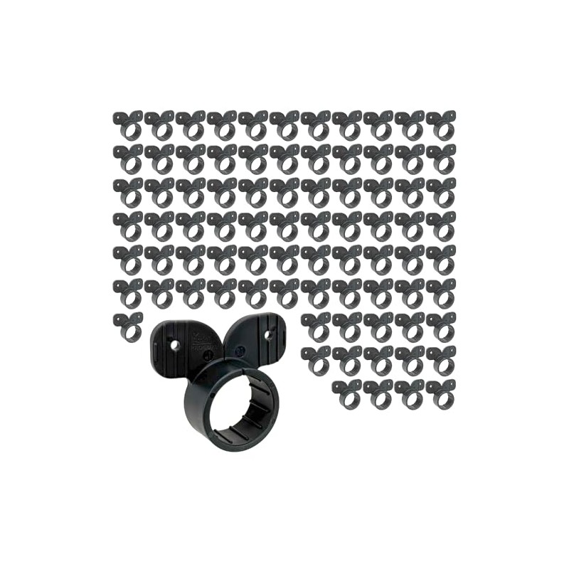 [100-Pack] PROCURU 1/2-Inch Plastic Suspension Hy-Ear Pipe Clamp, Mickey Mouse