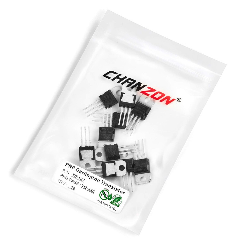 Chanzon TIP127 TO-220 Power PNP Darlington Transistor 5A Pack of