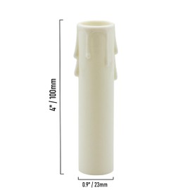 Creative Hobbies 4 Inch Tall Ivory Plastic Drip Look Candle Socket Covers for Chandeliers - Candelabra Base | 6 Pack