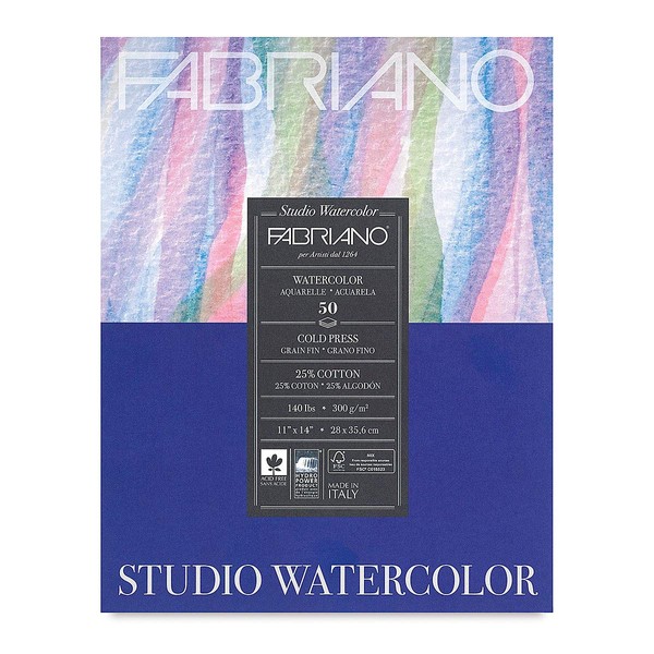 Fabriano Studio Cold Press Watercolor Pad, 11 x 14, White