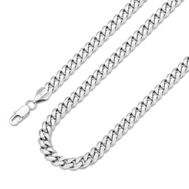 KRKCLIFE Men's Necklace Diamond Cut, Stainless Steel Cuban Link Chains 8mm, Anti-Tarnish Nickel-Free, Thick Gold Chain Silver Chain for Man Boy Unisex, 18 Inches