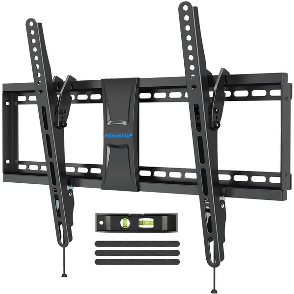 MOUNTUP Tilting TV Wall Mount Bracket for Most 37-70 Inches TVs, TV Mount with 10 Degrees Smooth Tilt, Low Profile TV Wall Mount, Easy Install on 16", 18", 24" Studs Loading Capacity 110 lbs MU0008