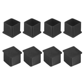 M METERXITY 8-Pack Square Chair Leg Caps, 1.25" (32mm) PVC Chair Leg Floor Protectors for Chairs/Table/Bed, Furniture Feet Covers Cups Non-Slip End Tips