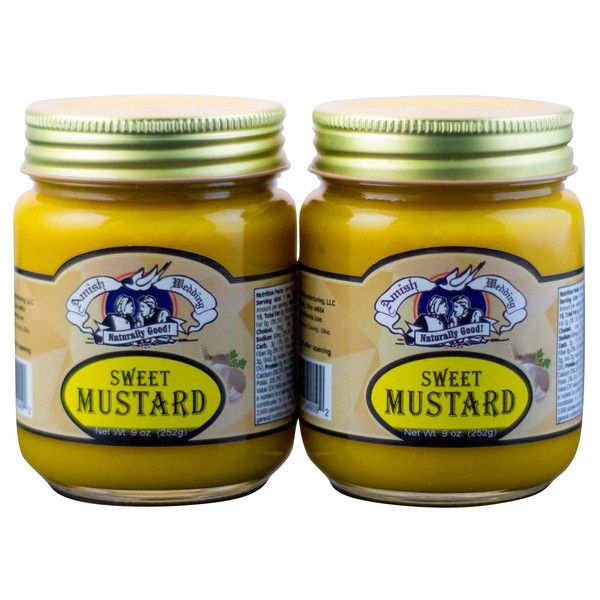 Amish Wedding Sweet Mustard 9 Ounces (Pack of 2)