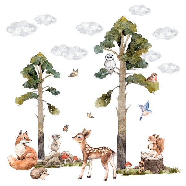 Grandora DL802-3 Forest Animals Wall Sticker for Children's Room Baby